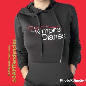 NWT The Vampier Diaries Hoodie and Jogger Full black set with matching logos